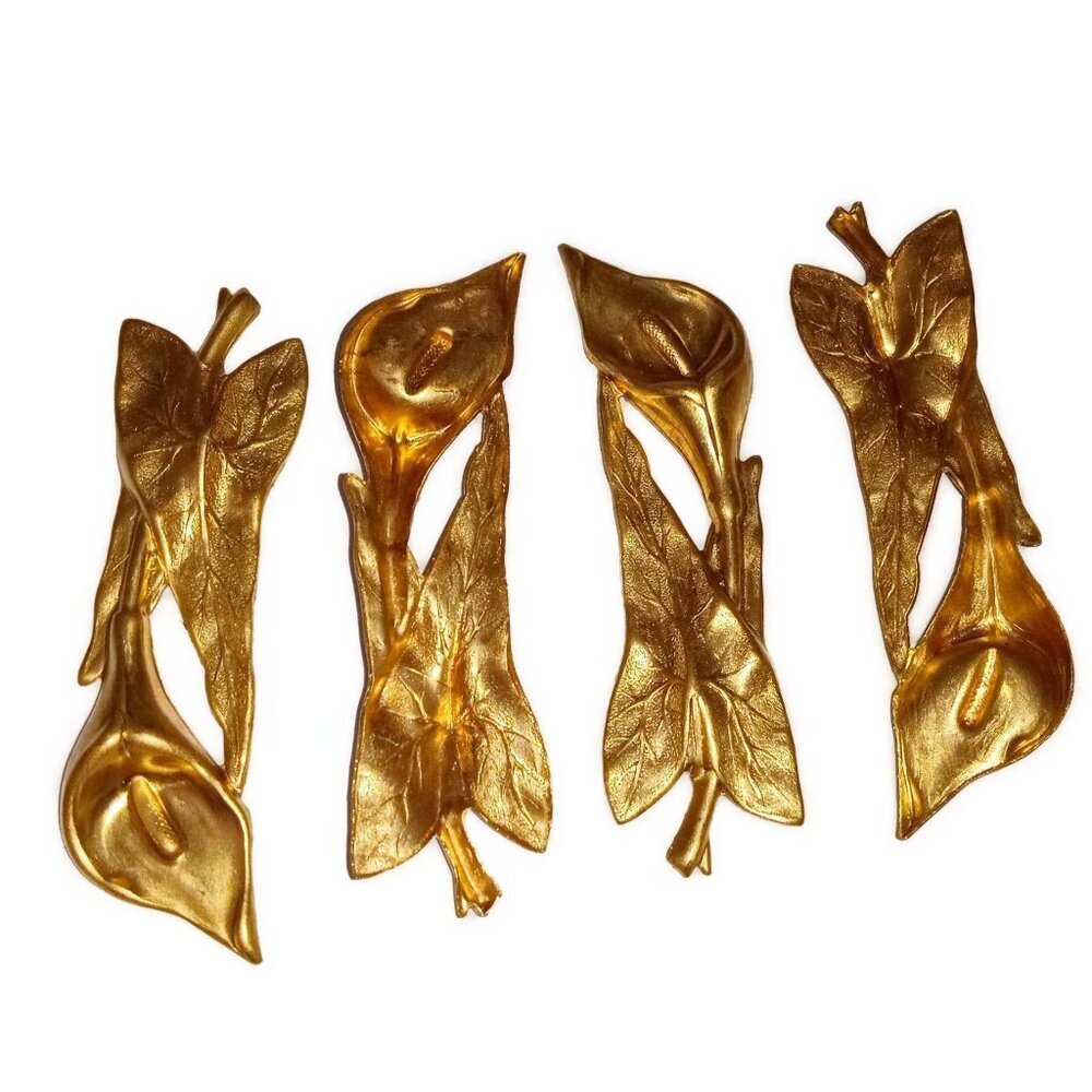 Lily‎ and Leaf Vintage Brass Stampings